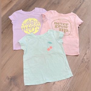 Girls Cat & Jack Shirt Sleeve Graphic T-shirt Bundle Size 3T